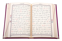 Qur'an Al-Kareem With Velvet Box (Bag Size, Rose Figured, Red) - Thumbnail