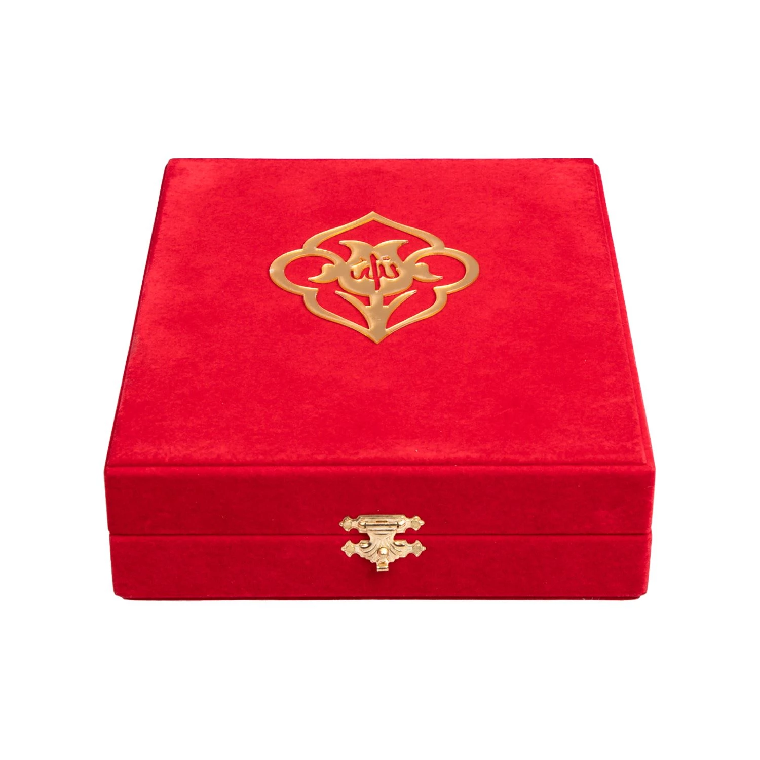 Qur'an Al-Kareem With Velvet Box (Hafiz Size, Alif - Waw Cover, Red)