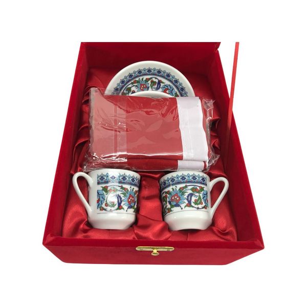 Qur'an-Flag-Cup Set (Red, Velvet Box With Wao Figure)