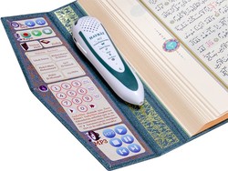 Qur'an Reading Pen Qur'an Set (Green, Medium Size, Luxury Cardboard Box) - Thumbnail