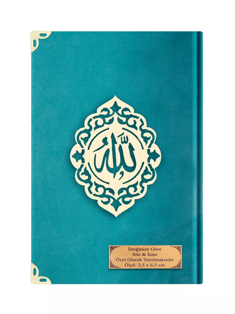 Rahle Boy Kelime Mealli Kur'an (Kadife, Turkuaz)