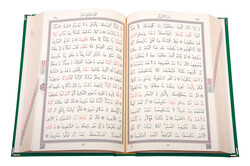 Kadife Kutulu Kur'an-ı Kerim (Rahle Boy, Güllü, Yeşil) - Thumbnail