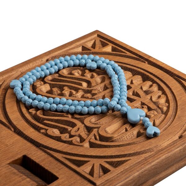 Rose Scented Salah Beads Blue (Rose Patterned)