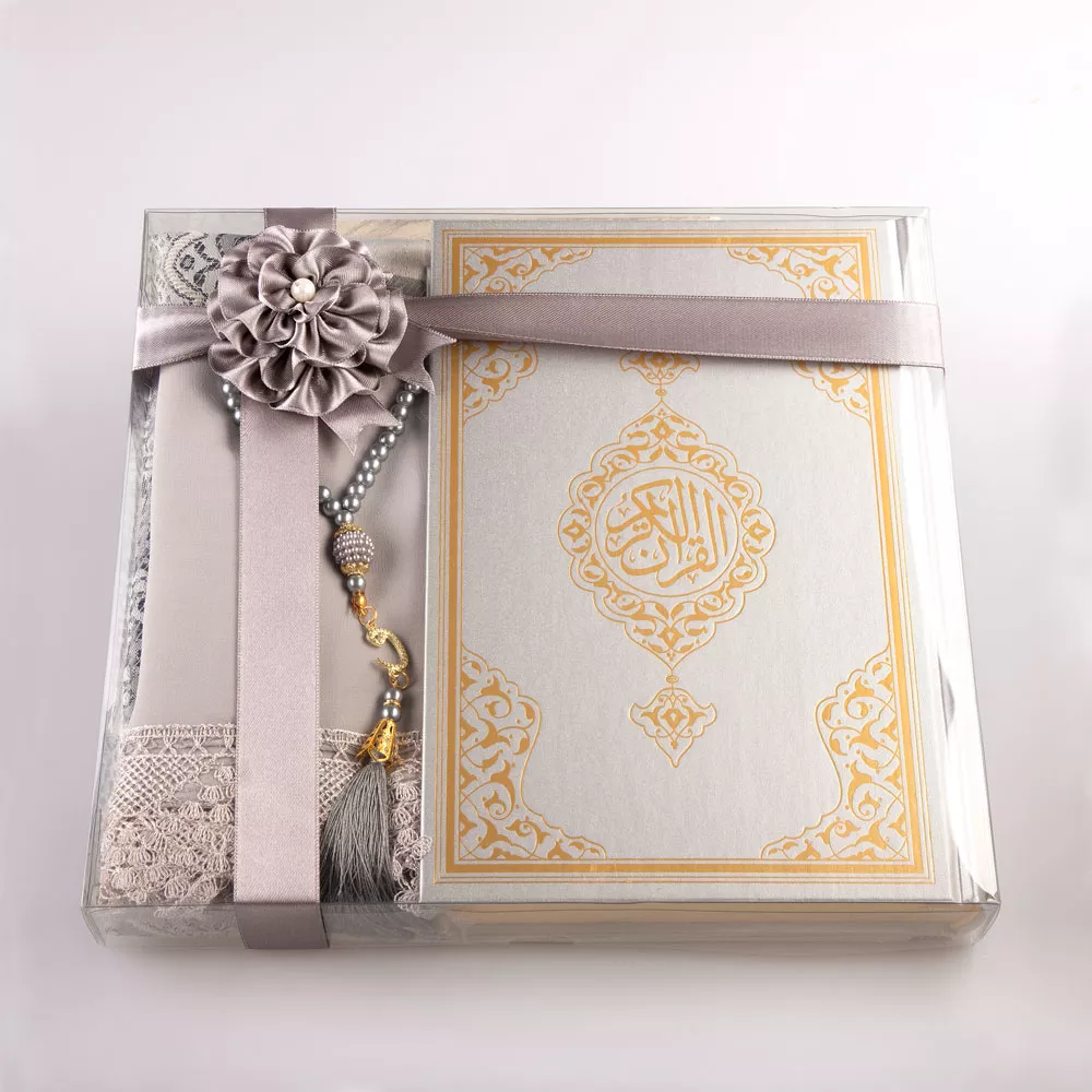 HAYRAT NEŞRİYAT - Şal + Seccade + Tesbih + Kuran Hediye Seti (Hafız Boy, Ekonomik Cilt, Gri) HAYRAT NEŞRİYAT - Şal + Seccade + Tesbih + Kuran Hediye Seti (Hafız Boy, Ekonomik Cilt, Gri)