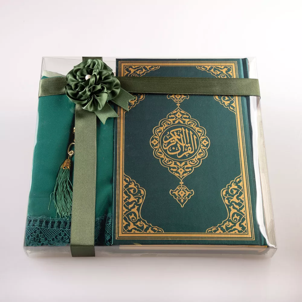 HAYRAT NEŞRİYAT - Şal + Seccade + Tesbih + Kuran Hediye Seti (Orta Boy, Ekonomik Cilt, Yeşil) HAYRAT NEŞRİYAT - Şal + Seccade + Tesbih + Kuran Hediye Seti (Orta Boy, Ekonomik Cilt, Yeşil)