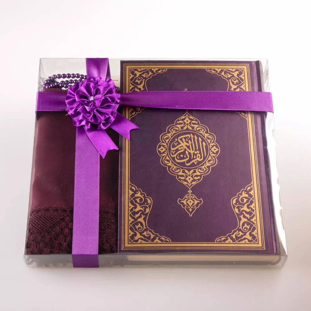 HAYRAT NEŞRİYAT - Şal + Tesbih + Kuran Hediye Seti (Hafız Boy, Standart Cilt, Mor) HAYRAT NEŞRİYAT - Şal + Tesbih + Kuran Hediye Seti (Hafız Boy, Standart Cilt, Mor)