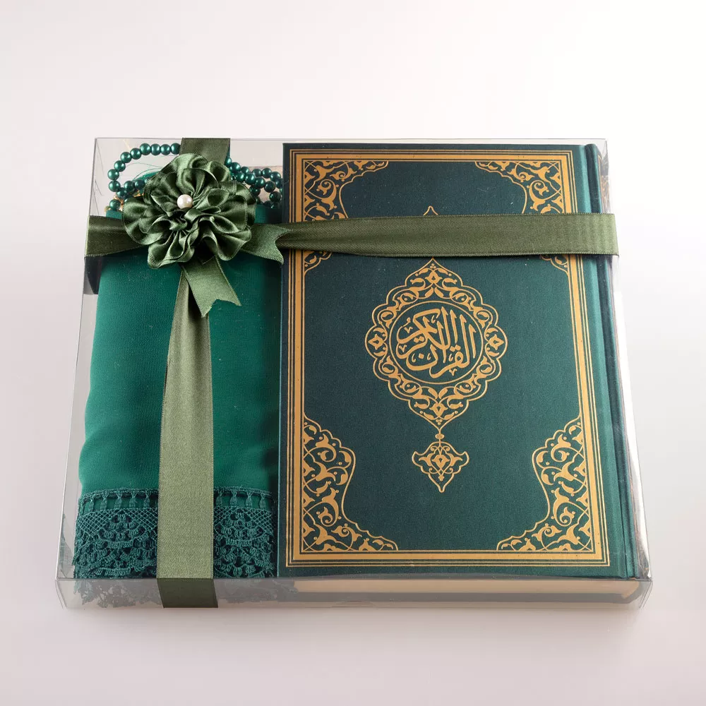 HAYRAT NEŞRİYAT - Şal + Tesbih + Kuran Hediye Seti (Hafız Boy, Standart Cilt, Yeşil) HAYRAT NEŞRİYAT - Şal + Tesbih + Kuran Hediye Seti (Hafız Boy, Standart Cilt, Yeşil)