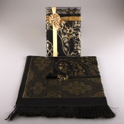 Salah Beads + Prayer Mat Set (Black) - Thumbnail