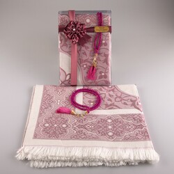 Salah Beads + Prayer Mat Set (Fuchsia Pink) - Thumbnail