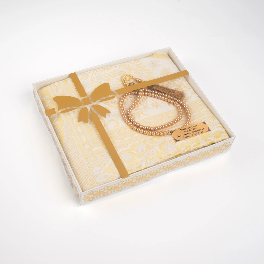 Salah Beads + Prayer Mat Set (Gold) - Thumbnail