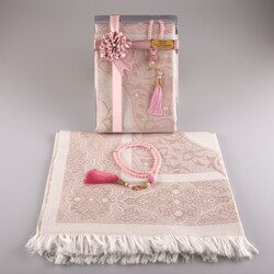 Salah Beads + Prayer Mat Set (Powder Pink) - Thumbnail