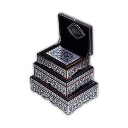 Sandıklı Siyah Kaplama Gümüş Kur'an-ı Kerim (Çanta Boy) - Thumbnail