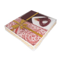 HAYRAT NEŞRİYAT - Seccade + Eşarp + Takke + Tesbih Hediye Seti (Asetat Kutulu, Bordo) (1)