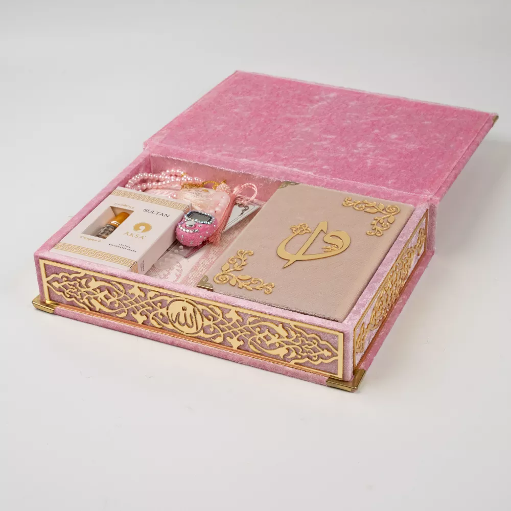 Seccade + Tesbih + Esanas + Zikirmatik + Çanta Boy Kuran Hediye Seti (Raşel Kutulu)