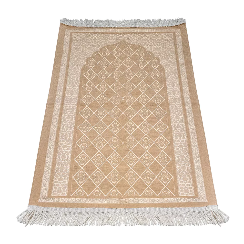 Şönil Seccade + Şal + Tesbih + Zikirmatik + Hafız Boy Kuran Hediye Seti (Gold) - Thumbnail