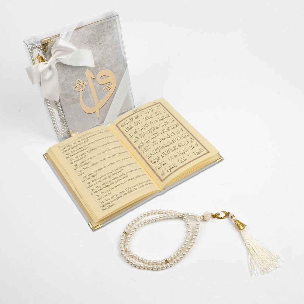Tesbih + Yasin Hediye Seti (Çanta Boy, ElifVav, Raşel, Krem)