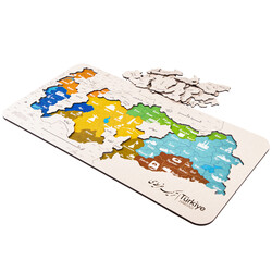 SÜEDA YAYINLARI - Türkiye Haritası Osmanlıca Ahşap Yapboz