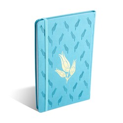 Turquoise Striped Notebook, Hardcover - Thumbnail