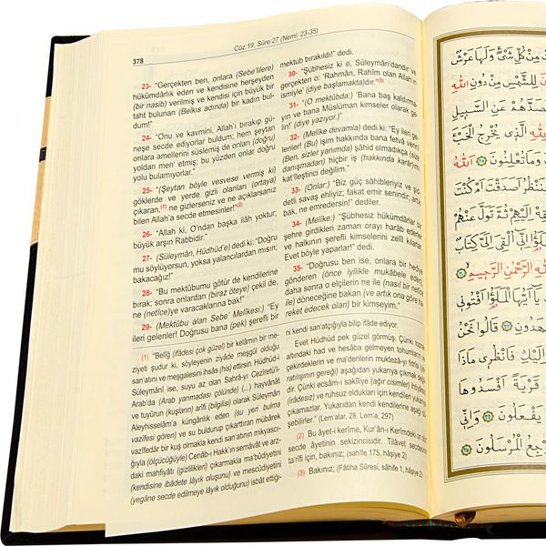 Velvet Bound Kuran Al­Kareem With Kaaba Box (Turkish Translation on Opposite Pages, Medium Size)