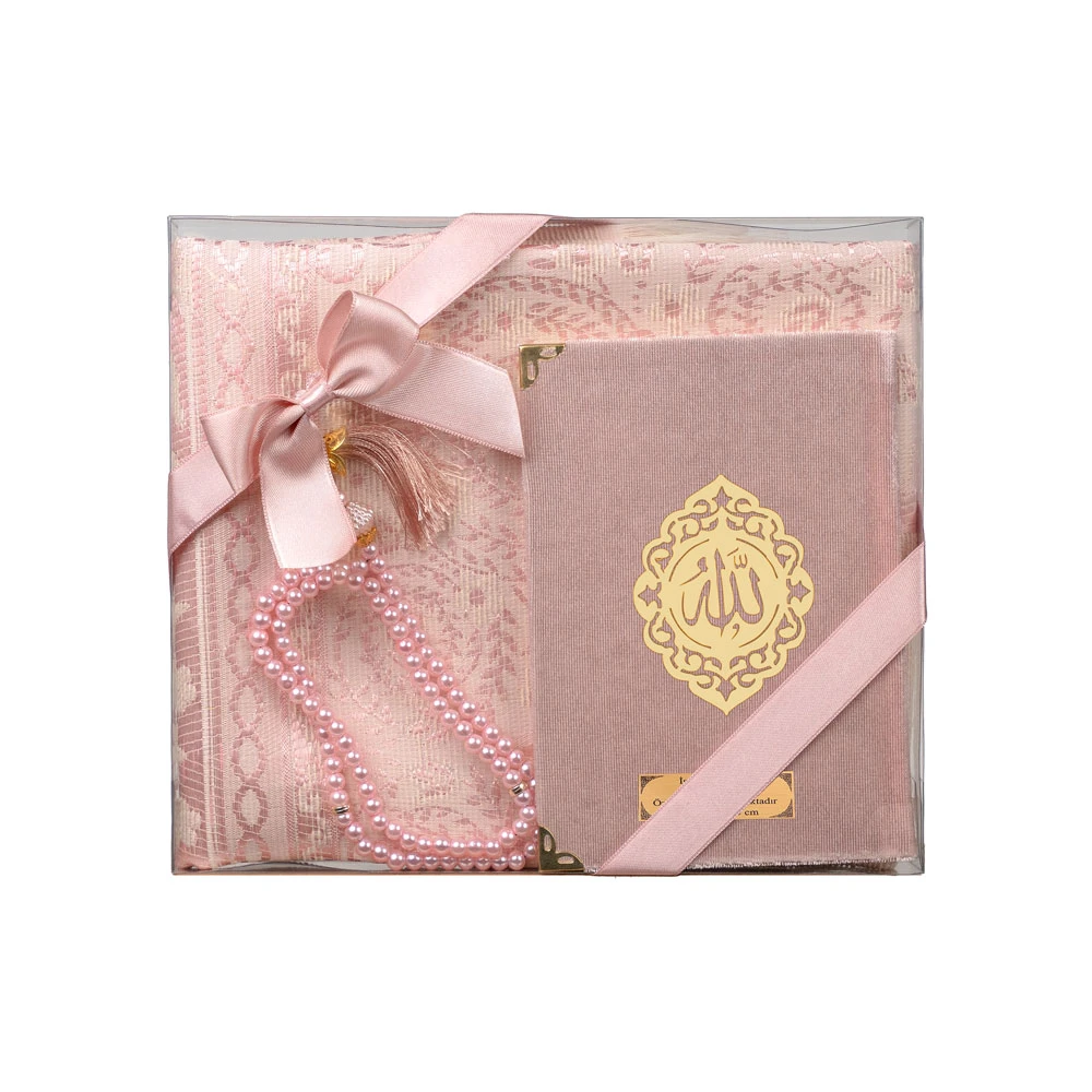 Yasin + Seccade + Tesbih Hediye Seti (Çanta Boy, Raşel Cilt, ŞemsLafzatullah, Bebe Pembe)