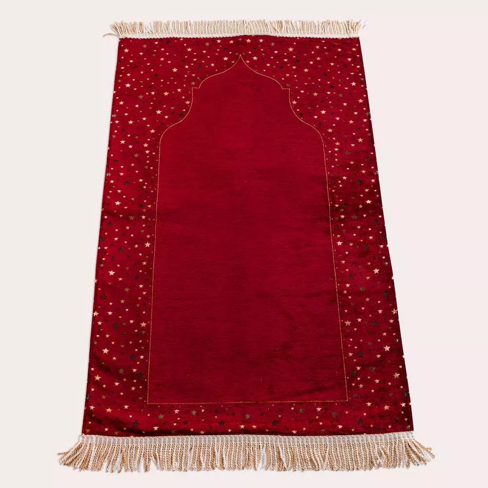 Other - Yıldız Motifli Mihraplı Seccade (Bordo)